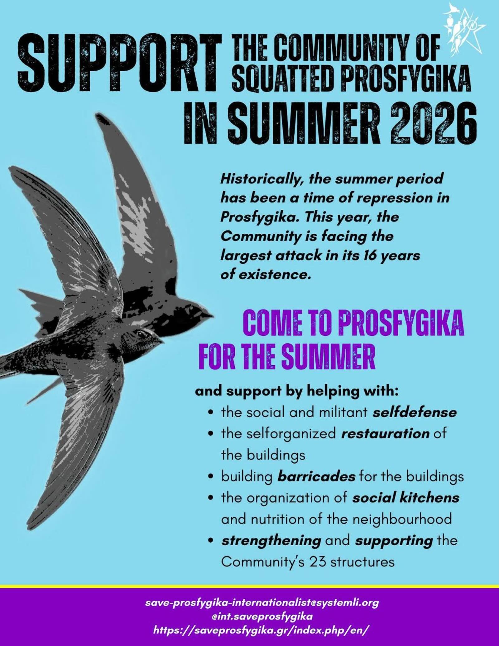 CALL FOR INTERNATIONALIST TO COME TO STAY IN THE COMMUNITY IN THE SUMMER – THE PERIOD OF HIGH RISK OF ATTACK