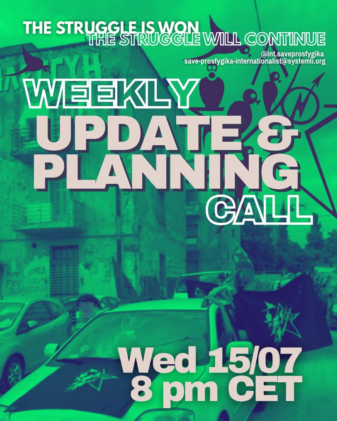 INVITATION TO WEEKLY UPDATE AND PLANNING CALL