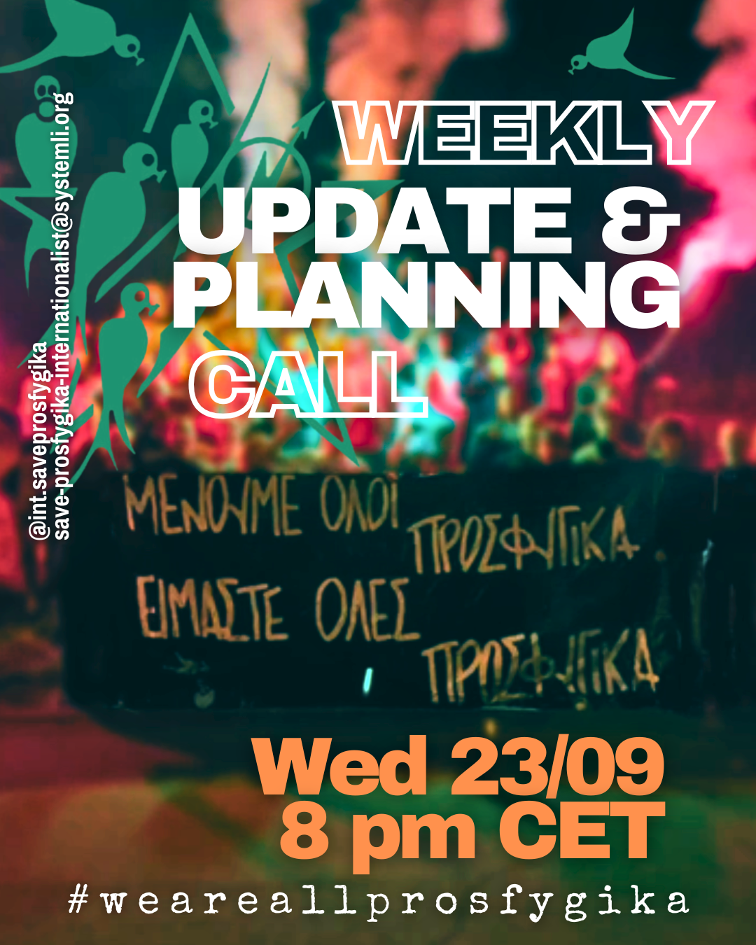 INVITATION TO WEEKLY UPDATE AND PLANNING CALL